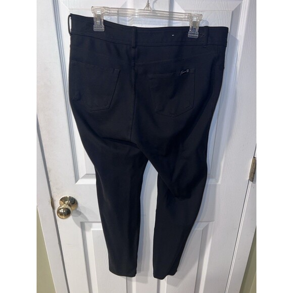 Seven 7 Pants Womens 14 Black Ponte Knit Zip Fly Skinny Fitted Stretch Pockets - Picture 4 of 7